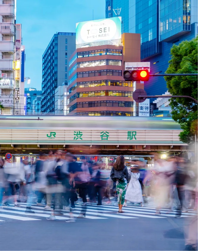 JR渋谷駅前のスクランブル交差点